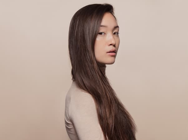 a portrait of a young beautiful Asian woman