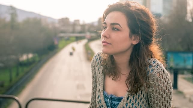 a beautiful curly woman’s portrait
