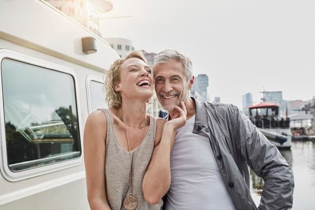 a picture of a happy mature couple